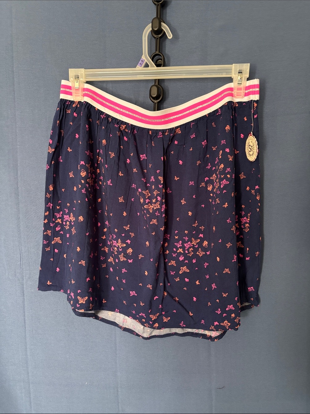 Plus size SO Navy Skirt with Pink Accents